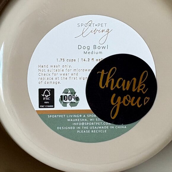 NWT - Sport Pet Living Melamine and Stainless-Steel Insert Pet Bowls - Medium - Picture 7 of 8